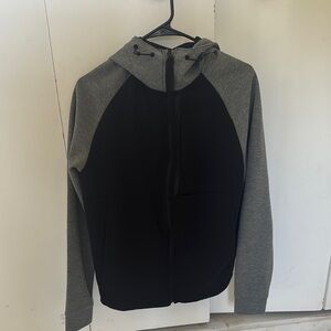 Gray and Black Zip-Up Hoodie